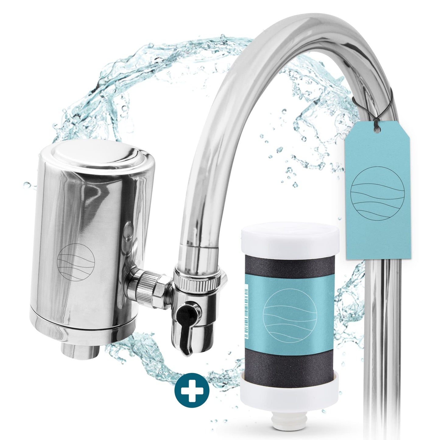 up!water® Wasserfilter für Wasserhahn, Edelstahl